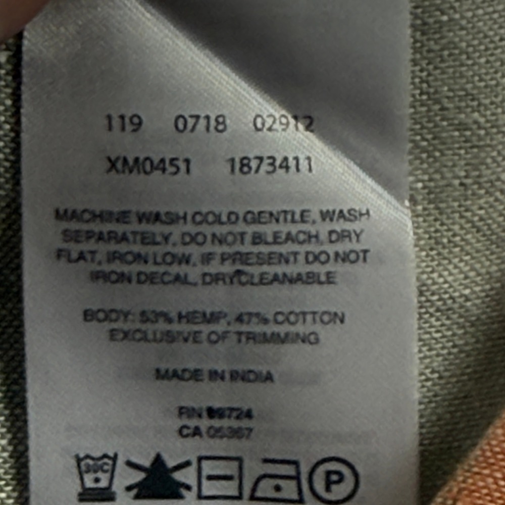 Columbia Sportswear Men's XL Gray Orange Hemp Blend Striped shirt - Picture 5 of 11